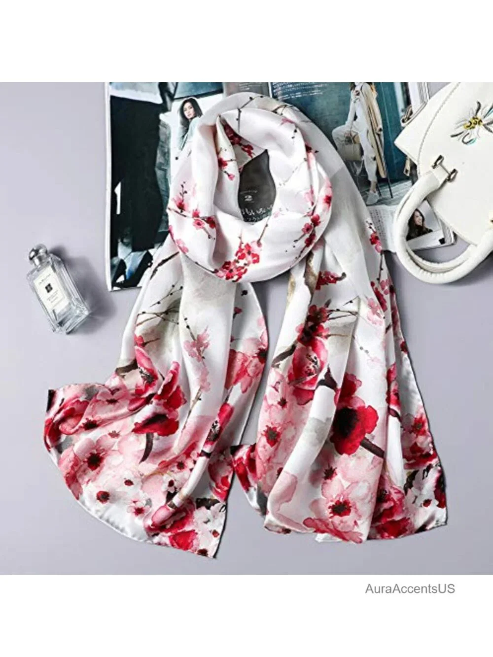 100% Silk Long Oblong Shawls Scarf with Gift Packed